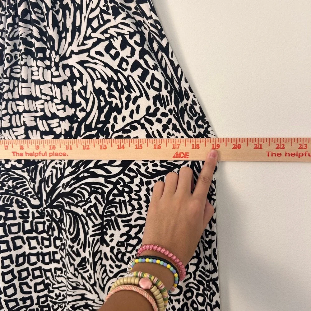 Lilly Pulitzer Maxi Dress Womens Small Black White Abstract Surplice Resort Chic - Picture 10 of 13